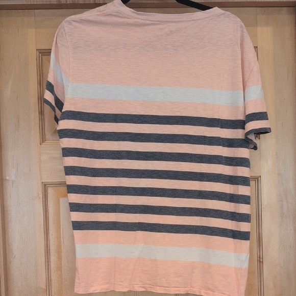 American Eagle Outfitters Peach and Gray Striped Tee - Picture 4 of 4